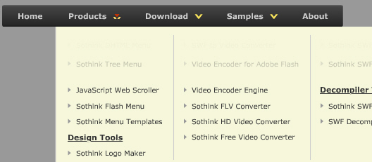 Website Menu - Flash Menu 