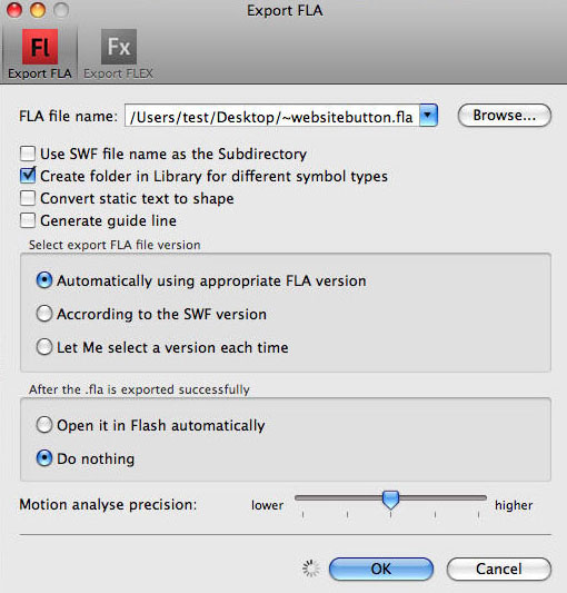 Export SWF to FLA