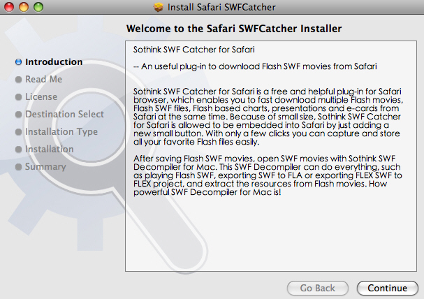 Install SWF Catcher for Safari