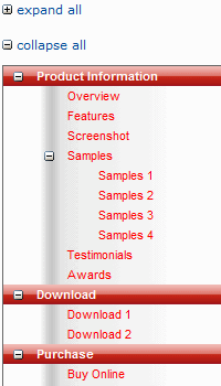 jQuery Menu - Menu Tree