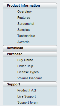 jQuery Menu - State Menu Recording