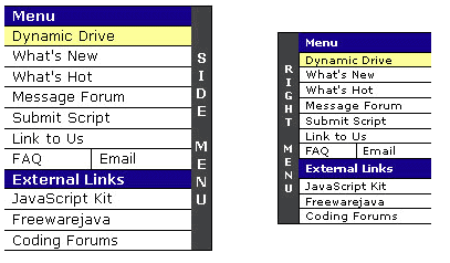 Slide Menu Samples