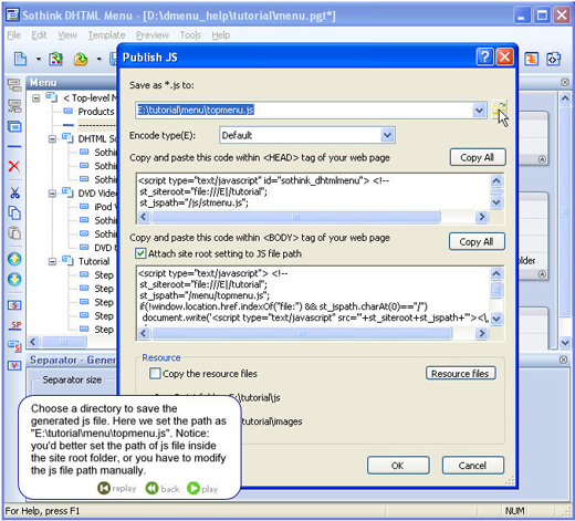 DHTML Menu - Publish JS